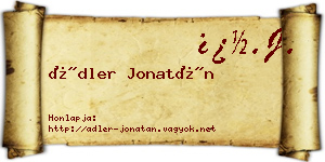 Ádler Jonatán névjegykártya